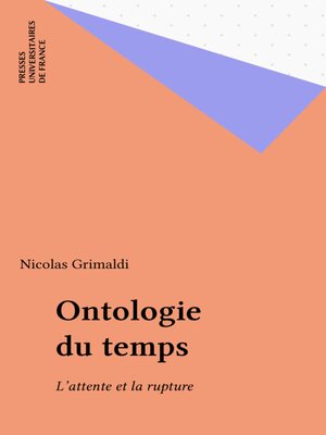 cover image of Ontologie du temps